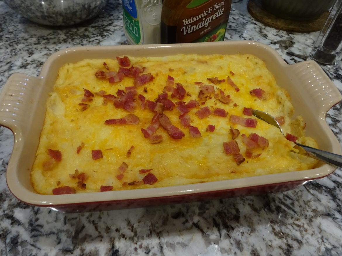 Mashed Potatoes with Bacon & Cheddar Cheese – M&M Hit The Road